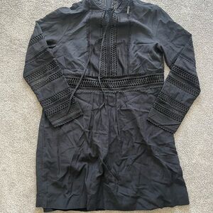 NWT Banana Republic Black Long Sleeve Mini Dress, medium